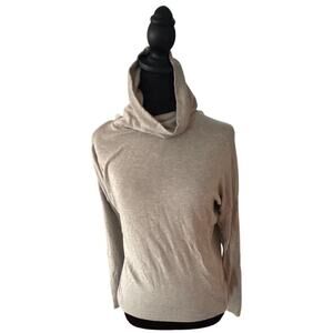 Lauren Ralph Lauren Ecru Gray Taupe  Cowl Neck Modal Sweater M